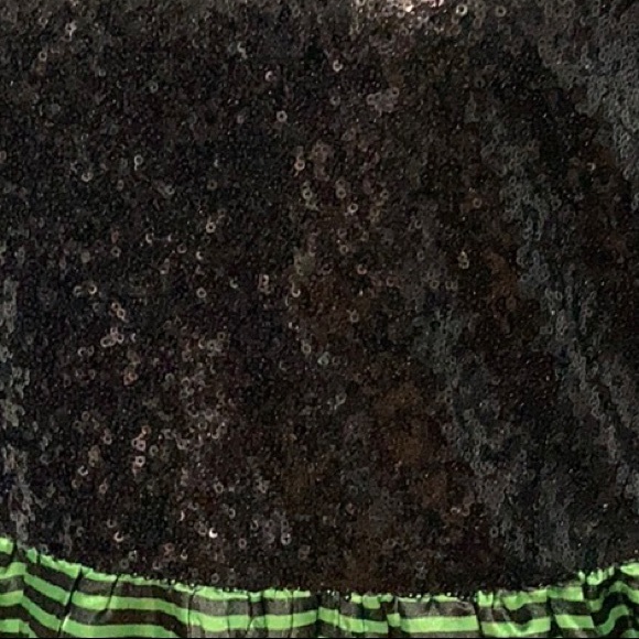 NWT Kersh by ModCloth Black & Green Sequin Striped Formal Cocktail Dress Large - Picture 9 of 15